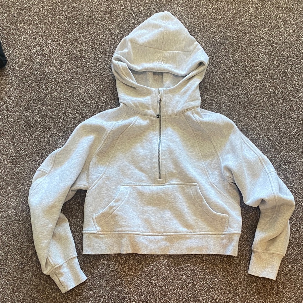 Lululemon Scuba Hoodie Half Zip Heathered Core Ultra Light Grey